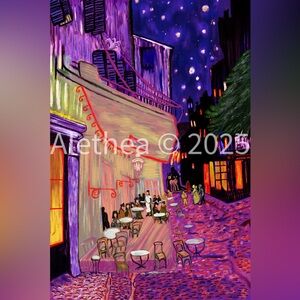 16x24 My Neon painting of Van Goghs Night Cafe on Canvas